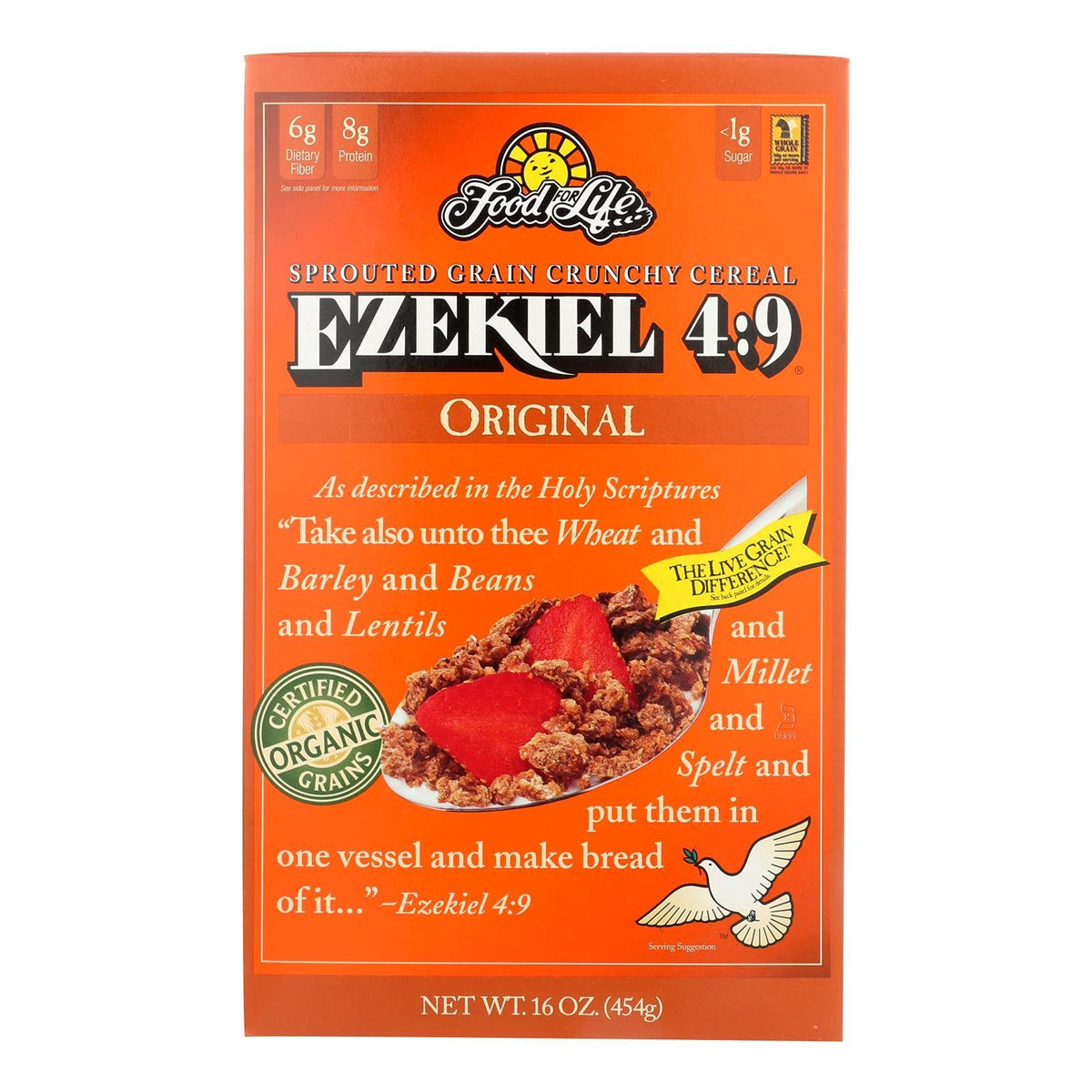 Food for Life Ezekiel 4-9 Original Cereal – Organic Sprouted Whole Grains, 16 oz (Case of 6)