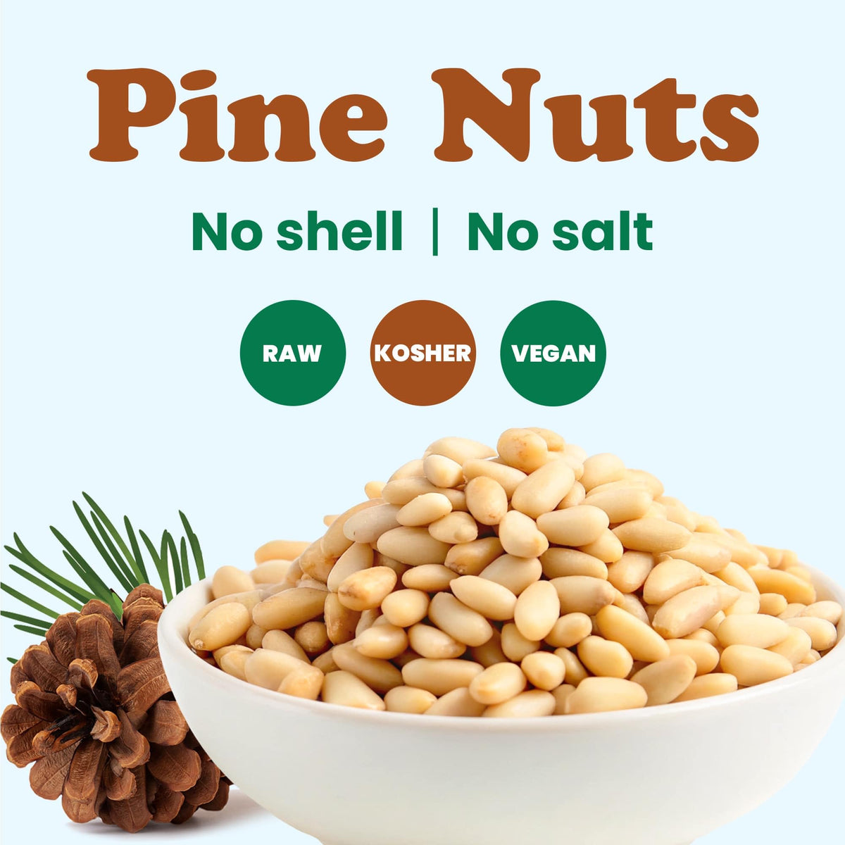 Food to Live Pine Nuts – 1lb Whole Raw Unsalted, Vegan, Kosher, Bulk