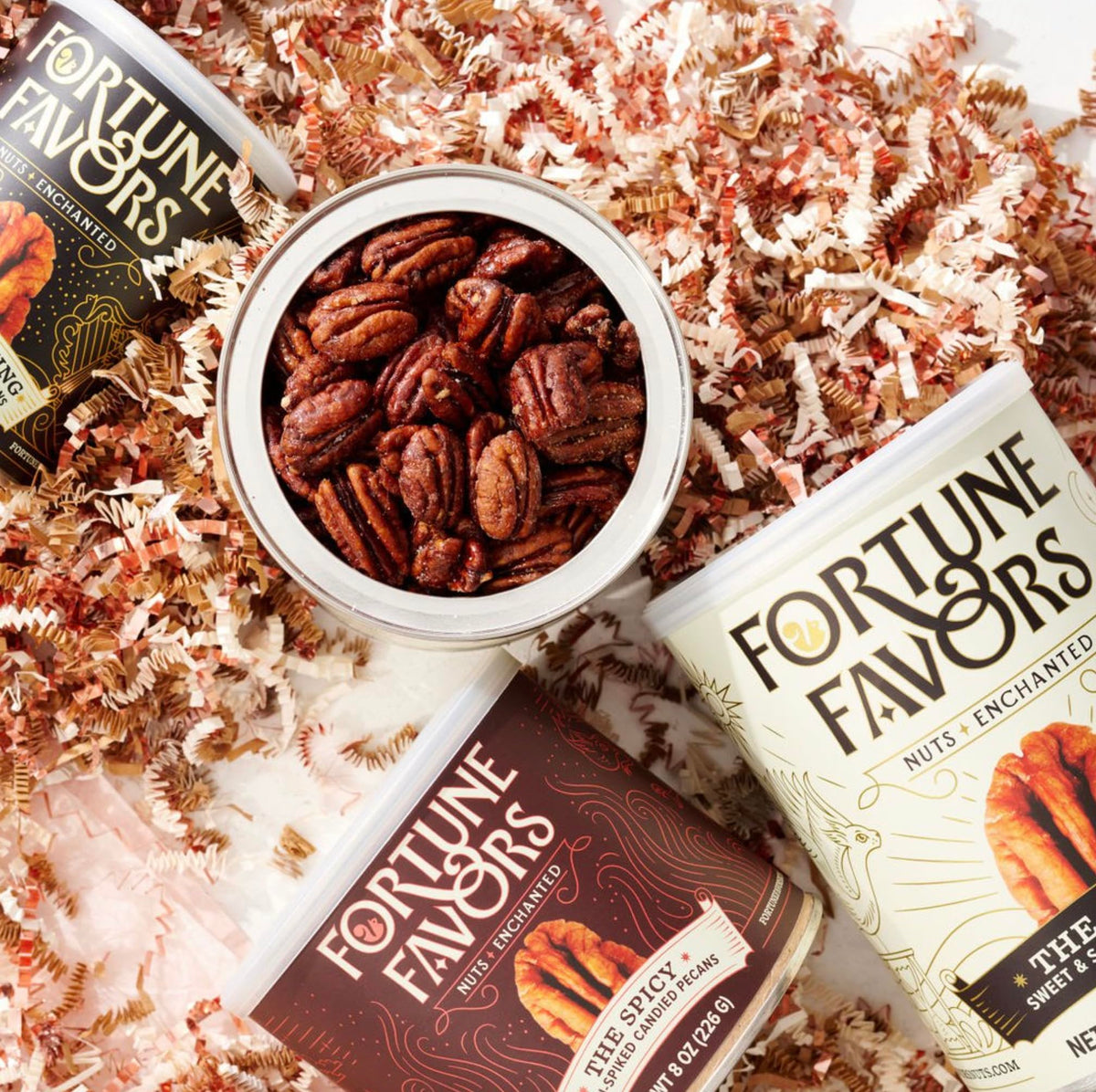 Fortune Favors Candied Pecans – Sweet & Salty Everything, 16oz, Small-Batch, USA-Grown