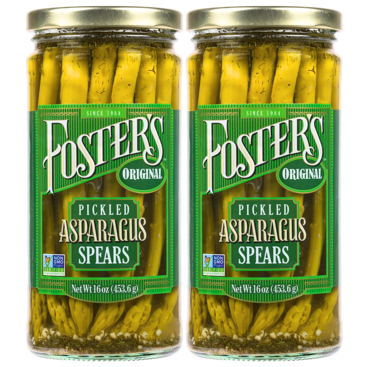 Foster's Since 1984 Pickled Asparagus Spears – Original 16oz Two-Pack
