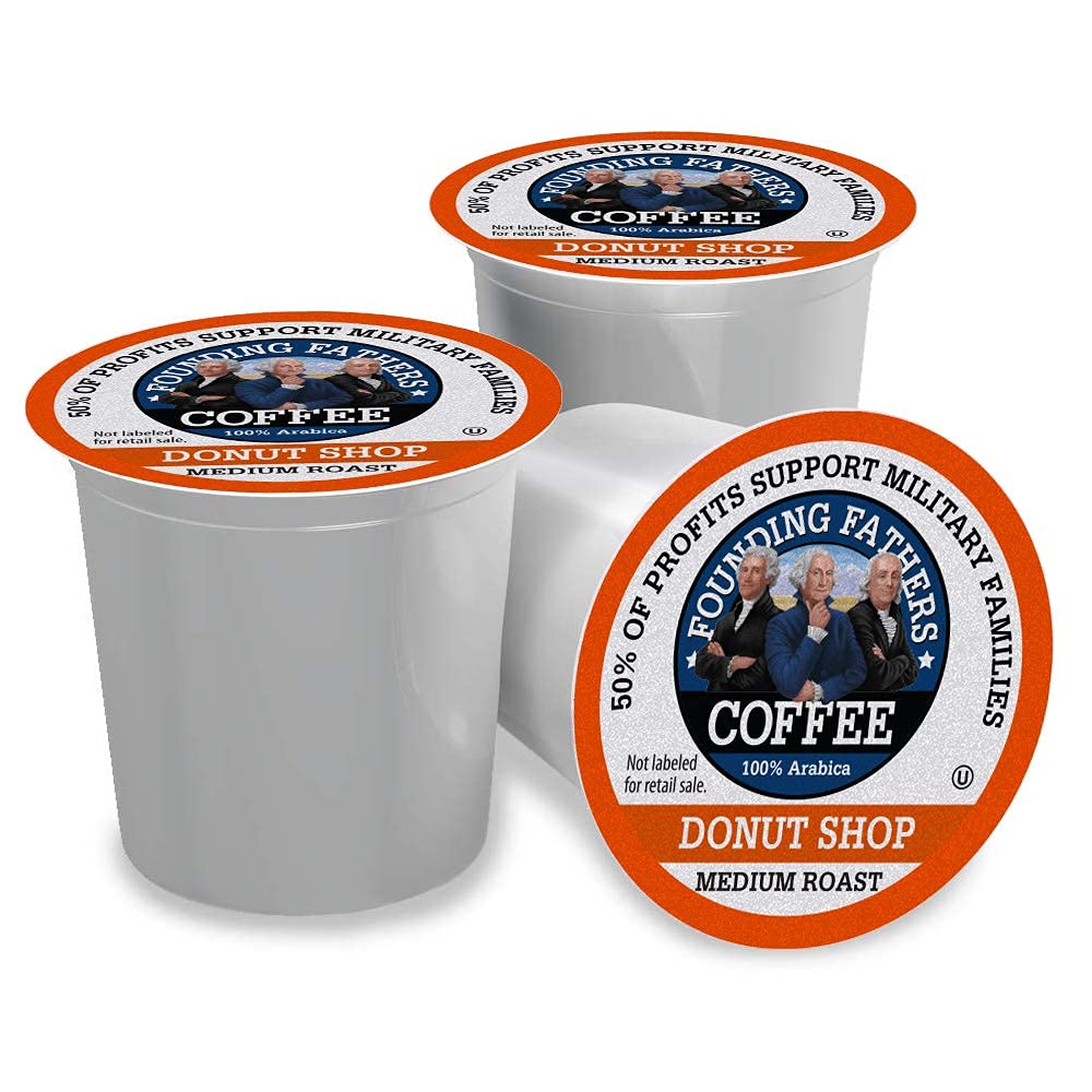 Founding Fathers Donut Shop Coffee Pods for Keurig 2.0 K-Cup Brewers – 80 Count