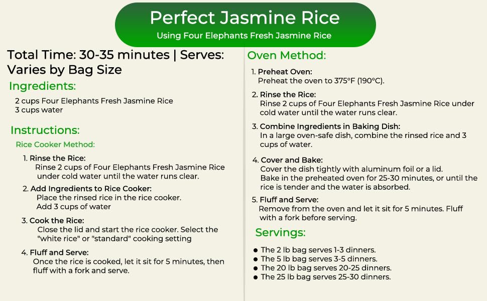 Four Elephants 20lb Organic Thai Hom Mali Jasmine Rice – Pro Chef Endorsed