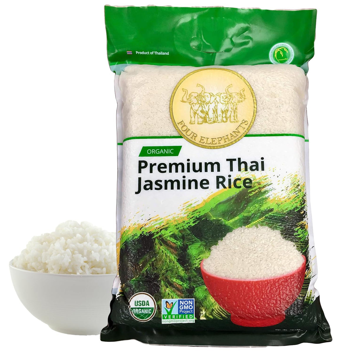 Four Elephants 20lb Organic Thai Hom Mali Jasmine Rice – Pro Chef Endorsed