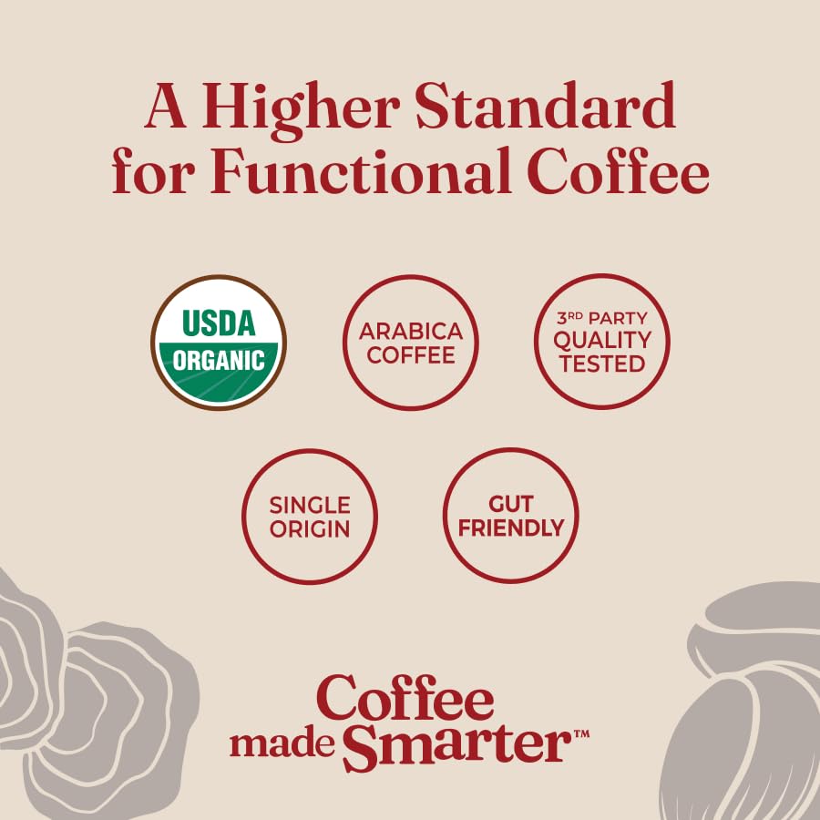 Four Sigmatic Original Mushroom Coffee – 1500mg Mushroom Blend for Focus & Energy | 30 Servings