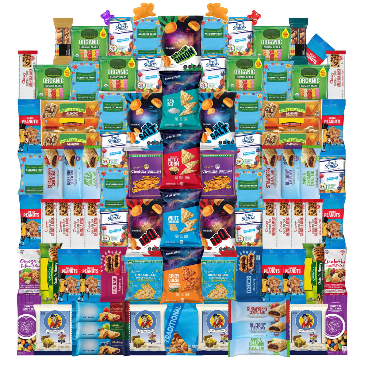 Foxy Fane 90-Count Holiday Gift Box – 90 Healthy Snacks & Treats for Gifting