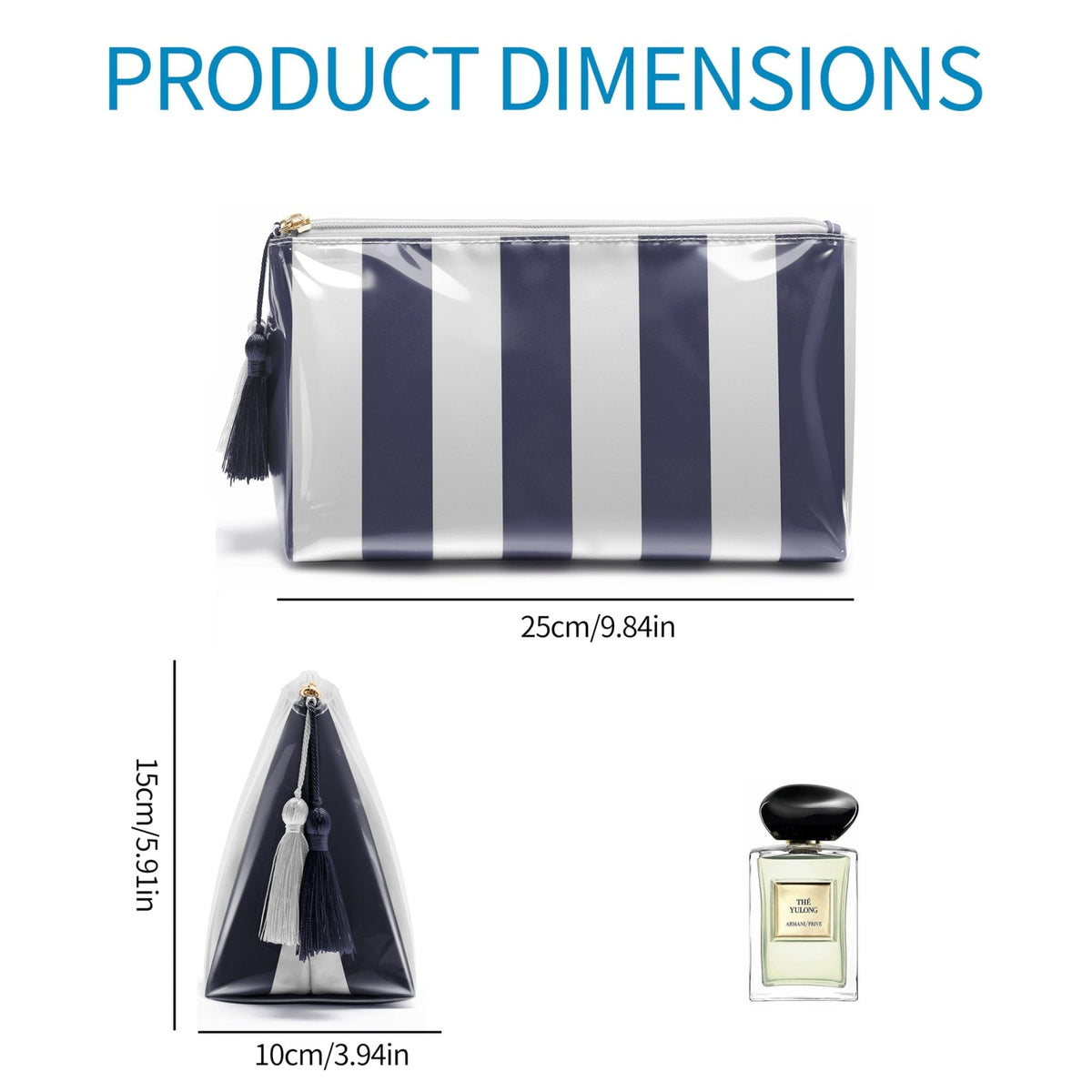 Fozira Makeup Bag for Purse, PVC Toiletry Cosmetic Bags for Women Girls, Waterproof Travel Makeup Bag Organizer Zipper Pouch Beach Summer Vacation Essentials Gifts for Women