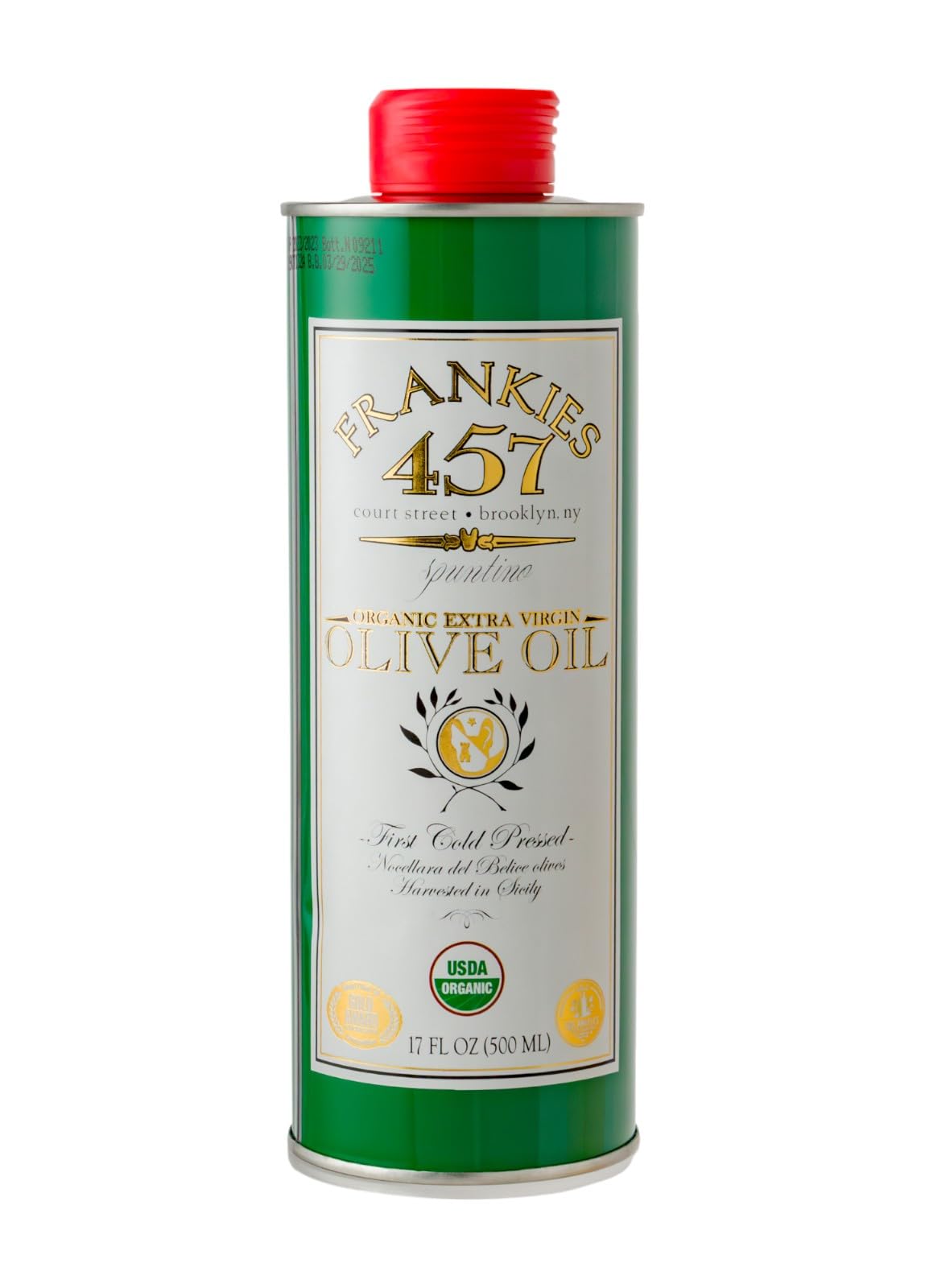 Frankies 457 Organic EVOO – Castelvetrano Olives, Sicily – First Cold Pressed