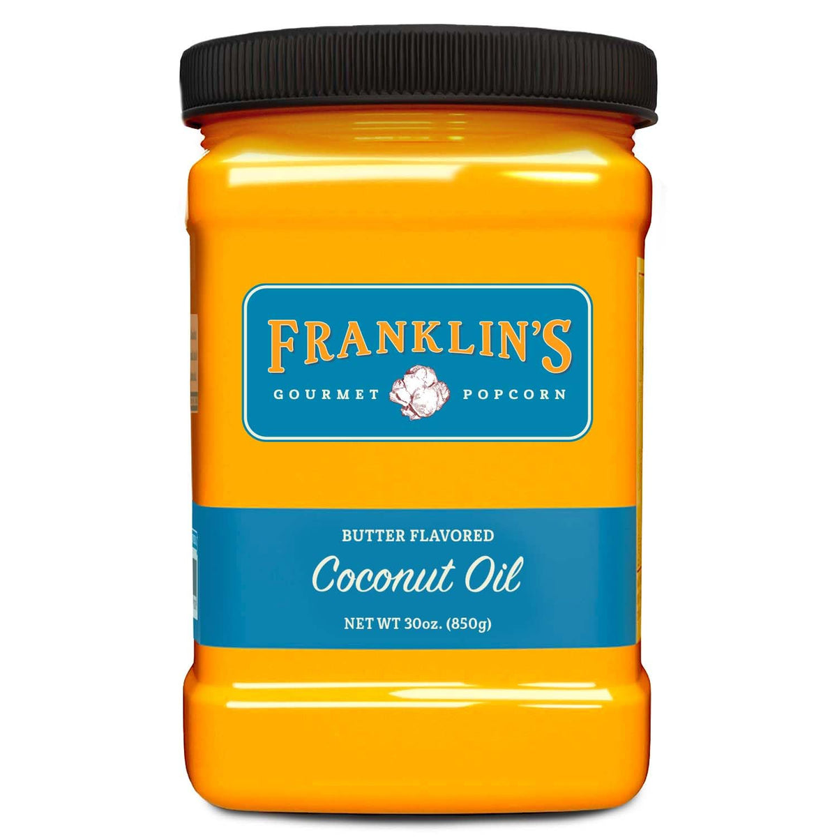 Franklin's Gourmet Popcorn Butter Flavored Coconut Oil - 30 oz, Zero Trans Fat, Vegan & Gluten Free