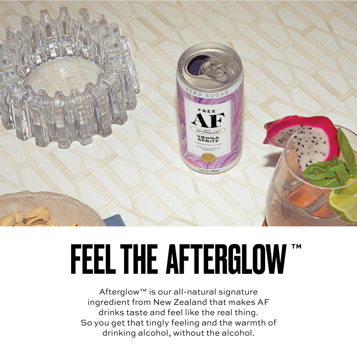 Free AF VØD%A Spritz – Non-Alcoholic Vodka-Style Spritz, Gluten-Free, Low-Calorie 8.4 oz Cans (12-Pack)