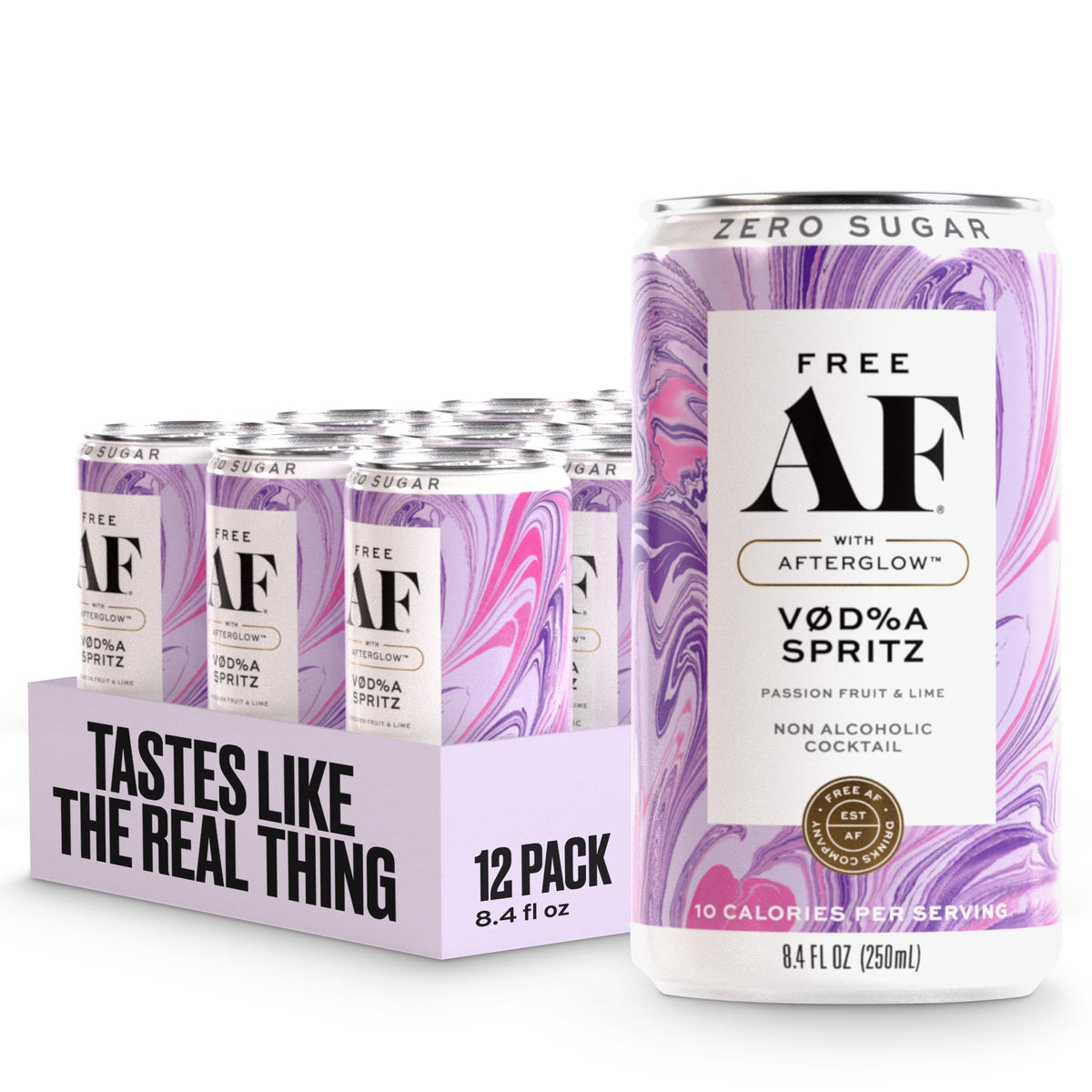 Free AF VØD%A Spritz – Non-Alcoholic Vodka-Style Spritz, Gluten-Free, Low-Calorie 8.4 oz Cans (12-Pack)