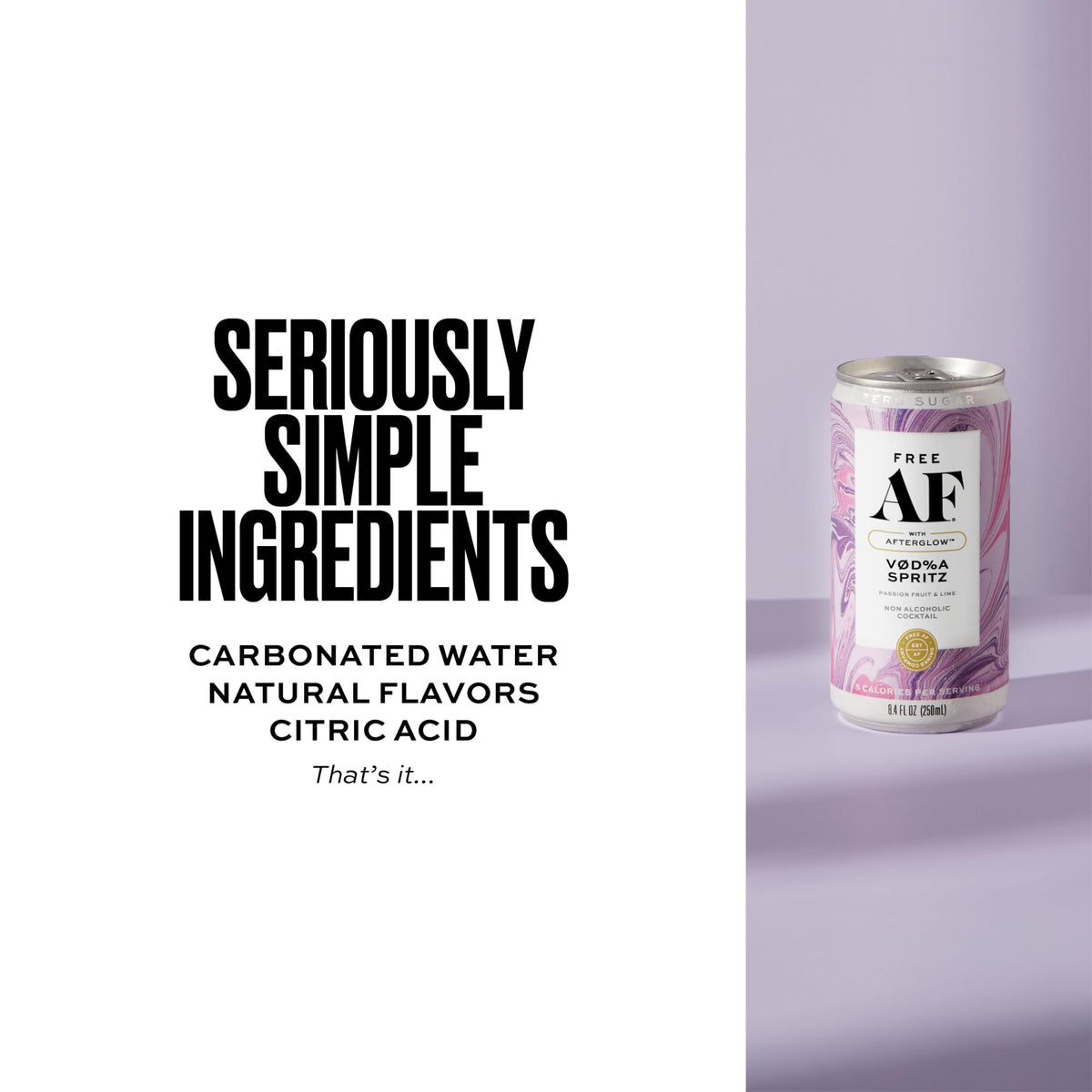 Free AF VØD%A Spritz – Non-Alcoholic Vodka-Style Spritz, Gluten-Free, Low-Calorie 8.4 oz Cans (12-Pack)