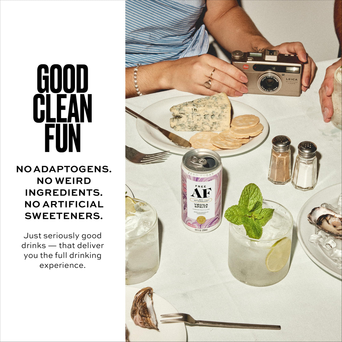 Free AF VØD%A Spritz – Non-Alcoholic Vodka-Style Spritz, Gluten-Free, Low-Calorie 8.4 oz Cans (12-Pack)