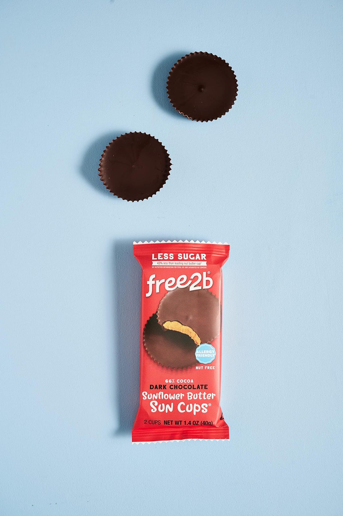 Free2b Foods Dark Chocolate Sun Cups – Gluten-Free, Dairy-Free, Nut-Free, Soy-Free (12-Pack)