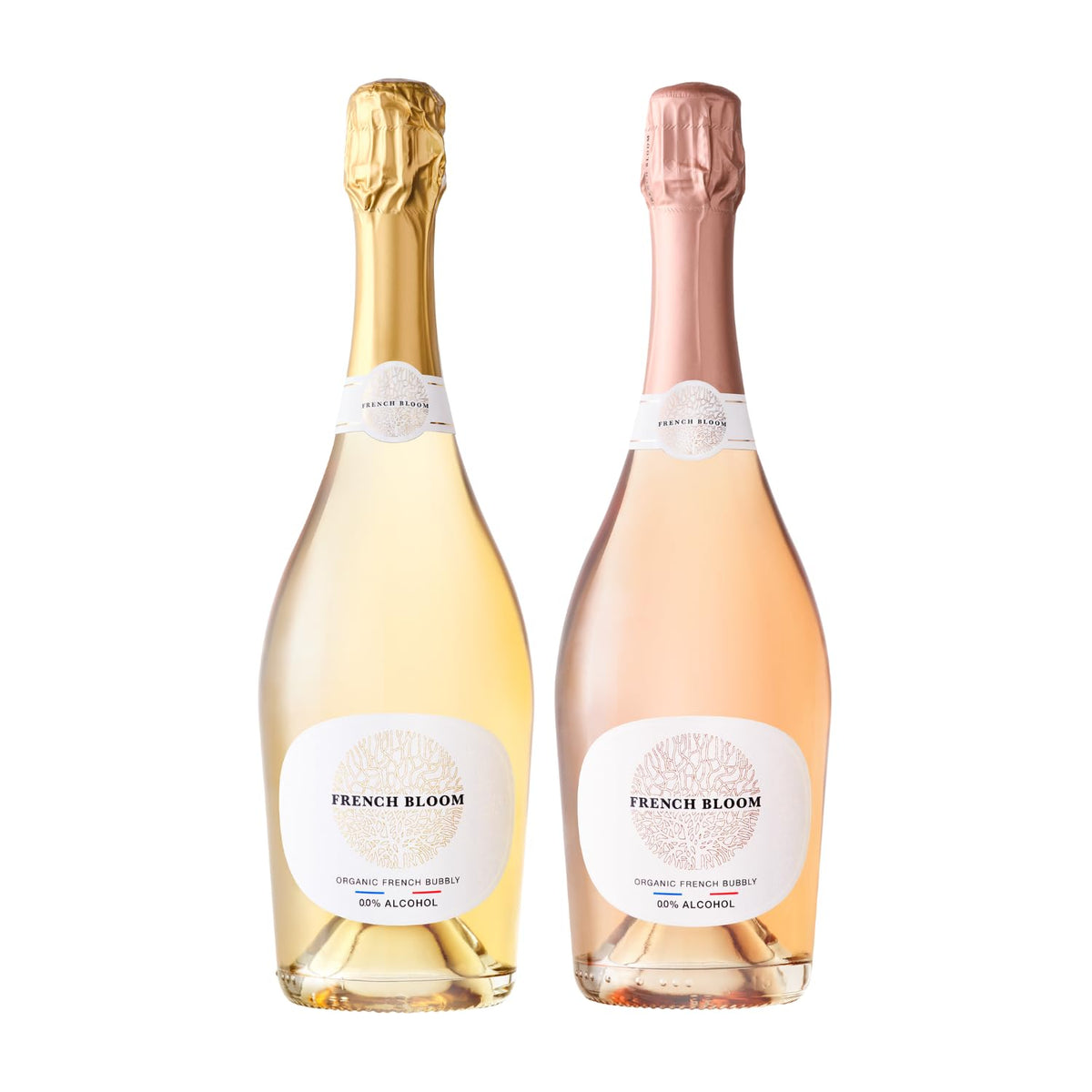 French Bloom Duo Set – 0.0% Alcohol-Free Sparkling Wine (Le Blanc & Le Rosé) 750ml | Organic, Vegan, Low Calorie