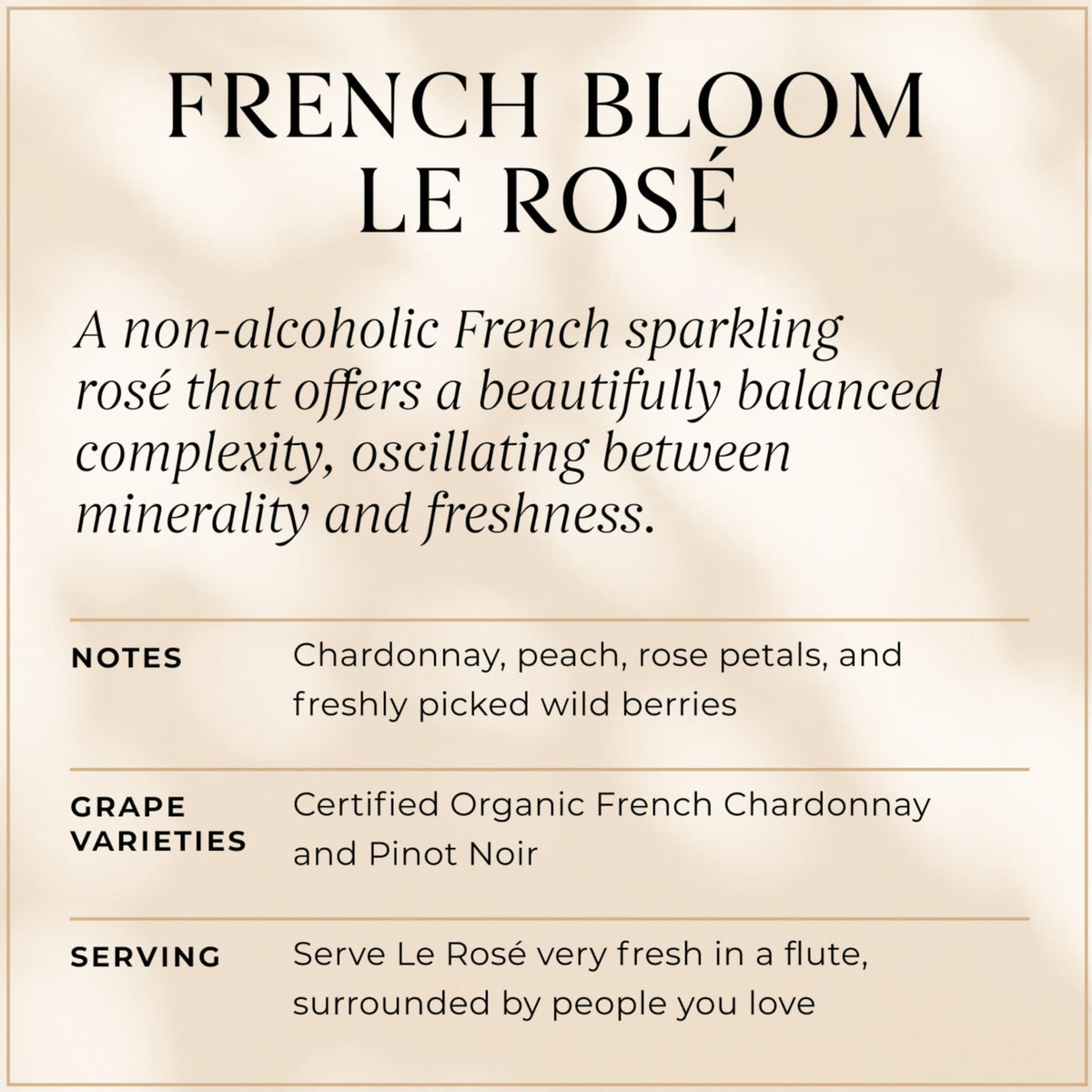 French Bloom Le Rosé 0.0% Alcohol-Free Sparkling Wine — Organic, Vegan, Sulfite-Free (750ml)