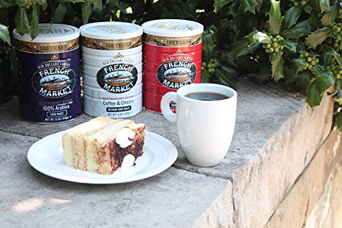 French Market Coffee & Chicory – Medium-Dark Roast Ground Coffee (12oz Can, Pack of 3)