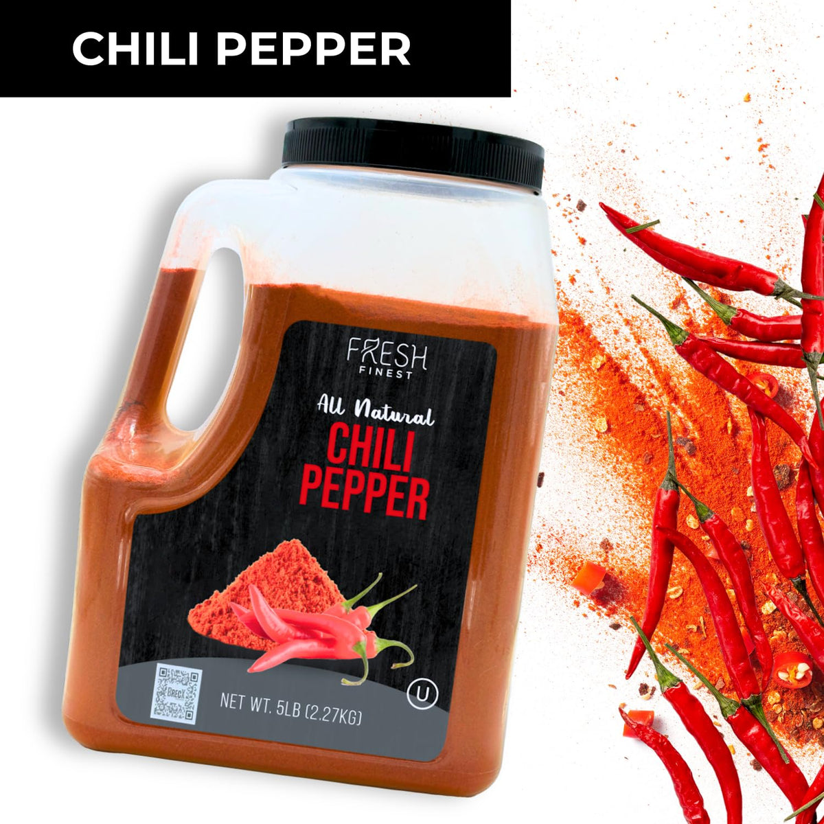 Fresh Finest 5 lb Chili Powder – Bulk Red Pepper Seasoning, Non-GMO, Kosher Certified