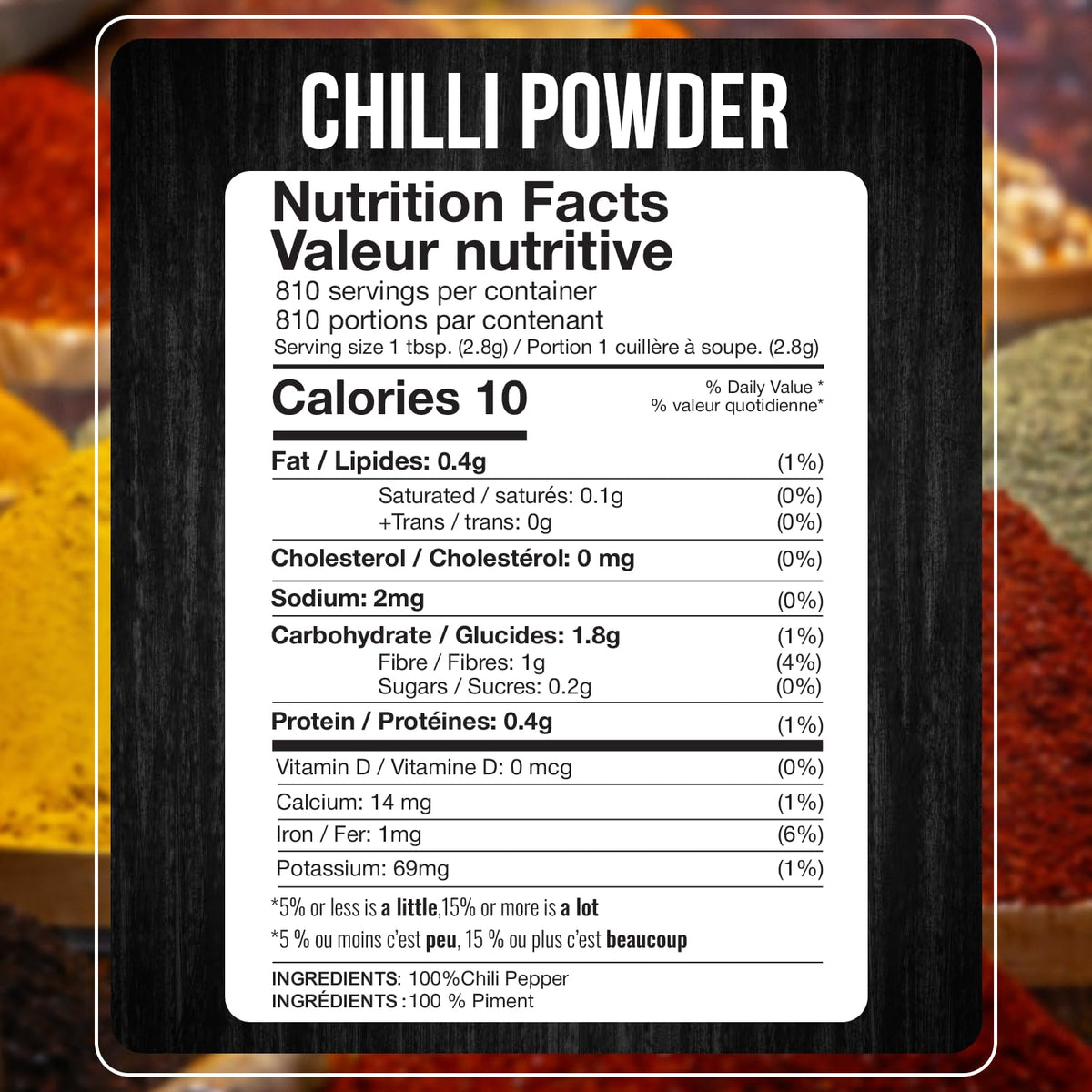 Fresh Finest 5 lb Chili Powder – Bulk Red Pepper Seasoning, Non-GMO, Kosher Certified