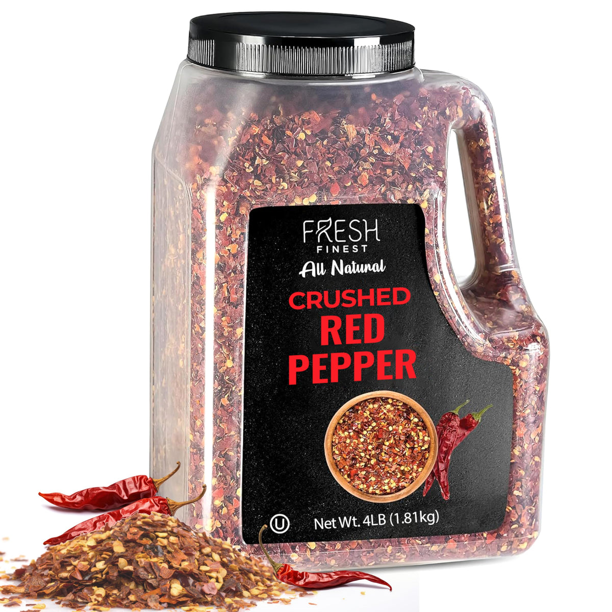 Fresh Finest Bulk 4lb Crushed Red Pepper Flakes – Kosher Spice for Pizza & Cooking
