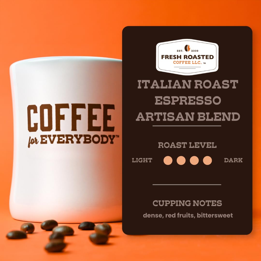 Fresh Roasted Coffee Italian Roast Whole Bean – Dark Roast, 2 lb, OU Kosher
