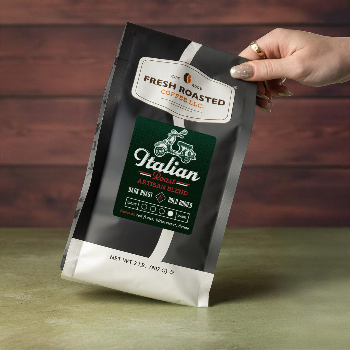 Fresh Roasted Coffee Italian Roast Whole Bean – Dark Roast, 2 lb, OU Kosher