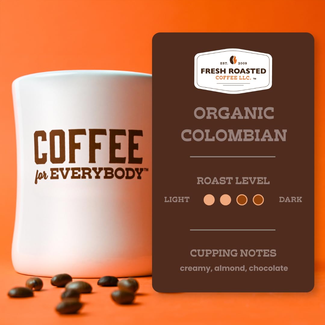 Fresh Roasted Coffee Organic Colombian – 2 lb Whole Bean, Single Origin, Kosher, Medium Roast