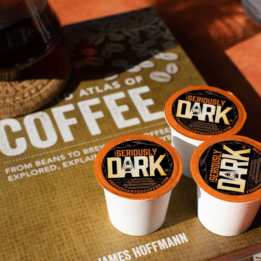 Fresh Roasted Coffee Seriously Dark Artisan Blend Pods for K-Cup Brewers – 96 Count
