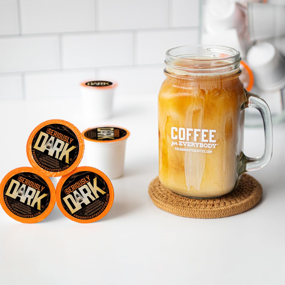 Fresh Roasted Coffee Seriously Dark Artisan Blend Pods for K-Cup Brewers – 96 Count