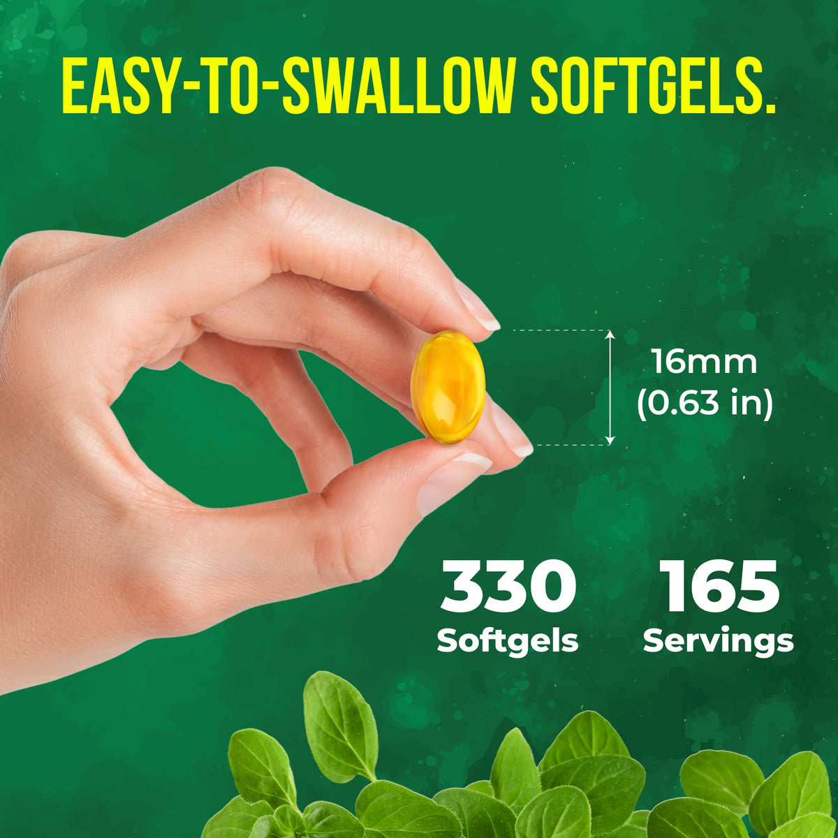 FreshDrinkUS Premium Oregano Oil Softgels – 330 Count | 300mg Oregano Oil + 200mg Black Seed