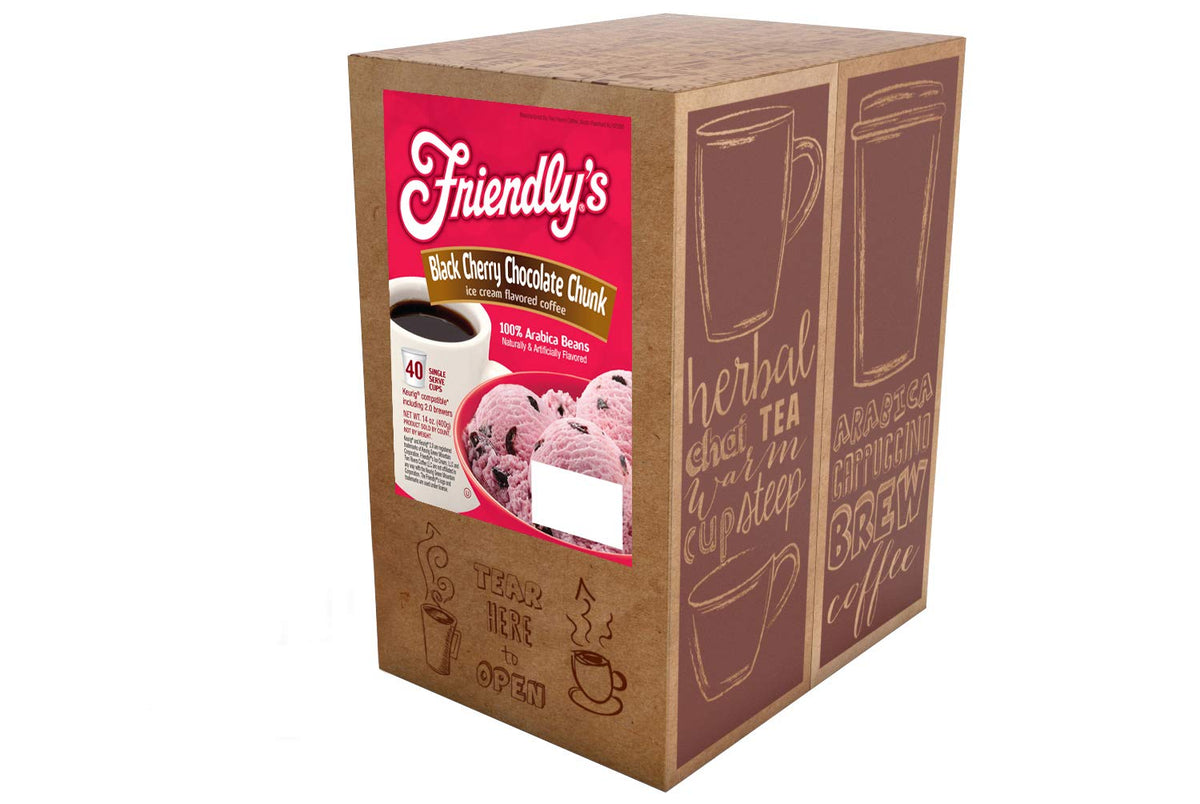 Friendly's Cherry Chocolate Ice Cream Flavored Coffee Pods for Keurig K-Cup Brewers — Black Cherry Chocolate Chunk, 40 Count