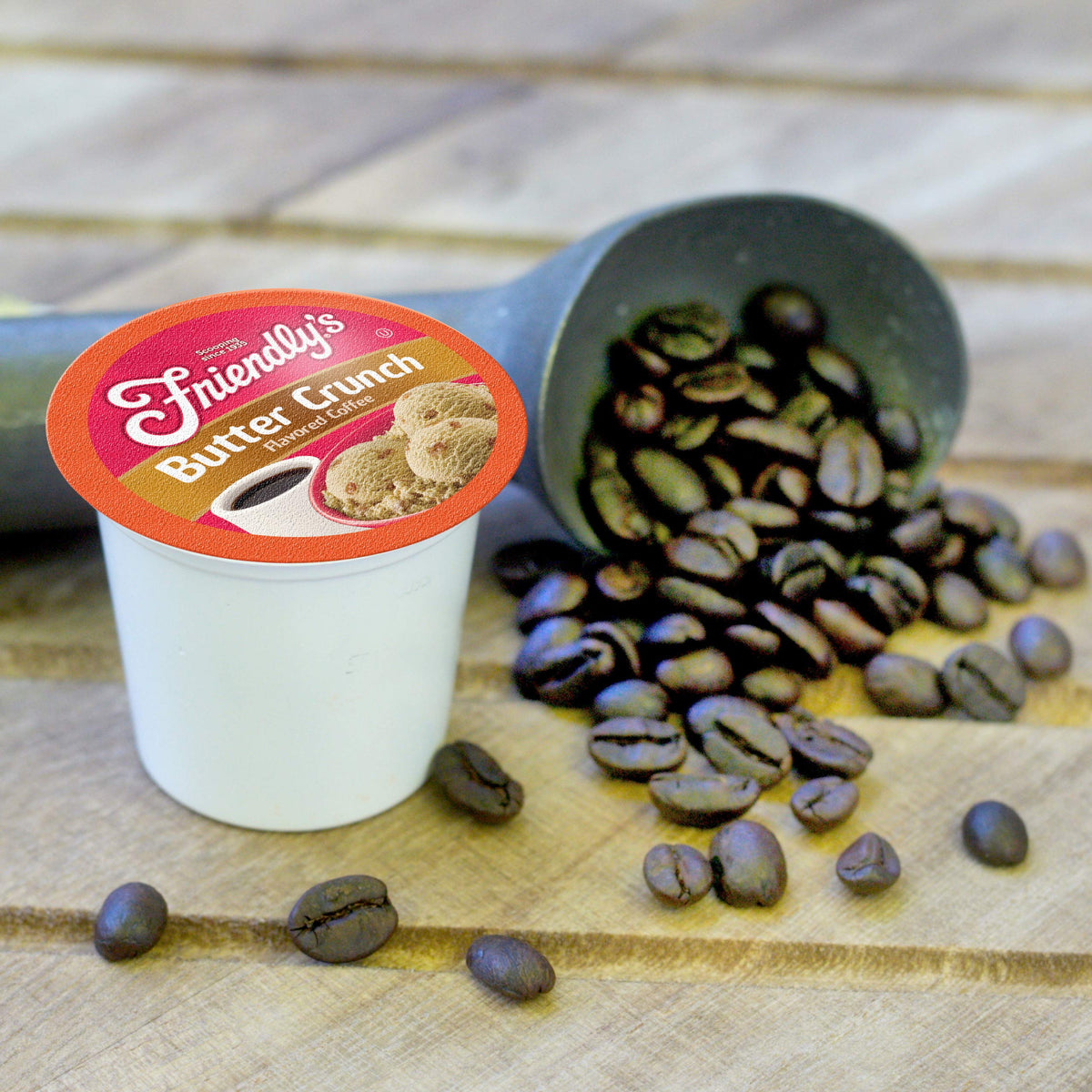 Friendly's Flavored Ice Cream Coffee Pods — Butter Crunch, Keurig K-Cup Compatible, 40 Count