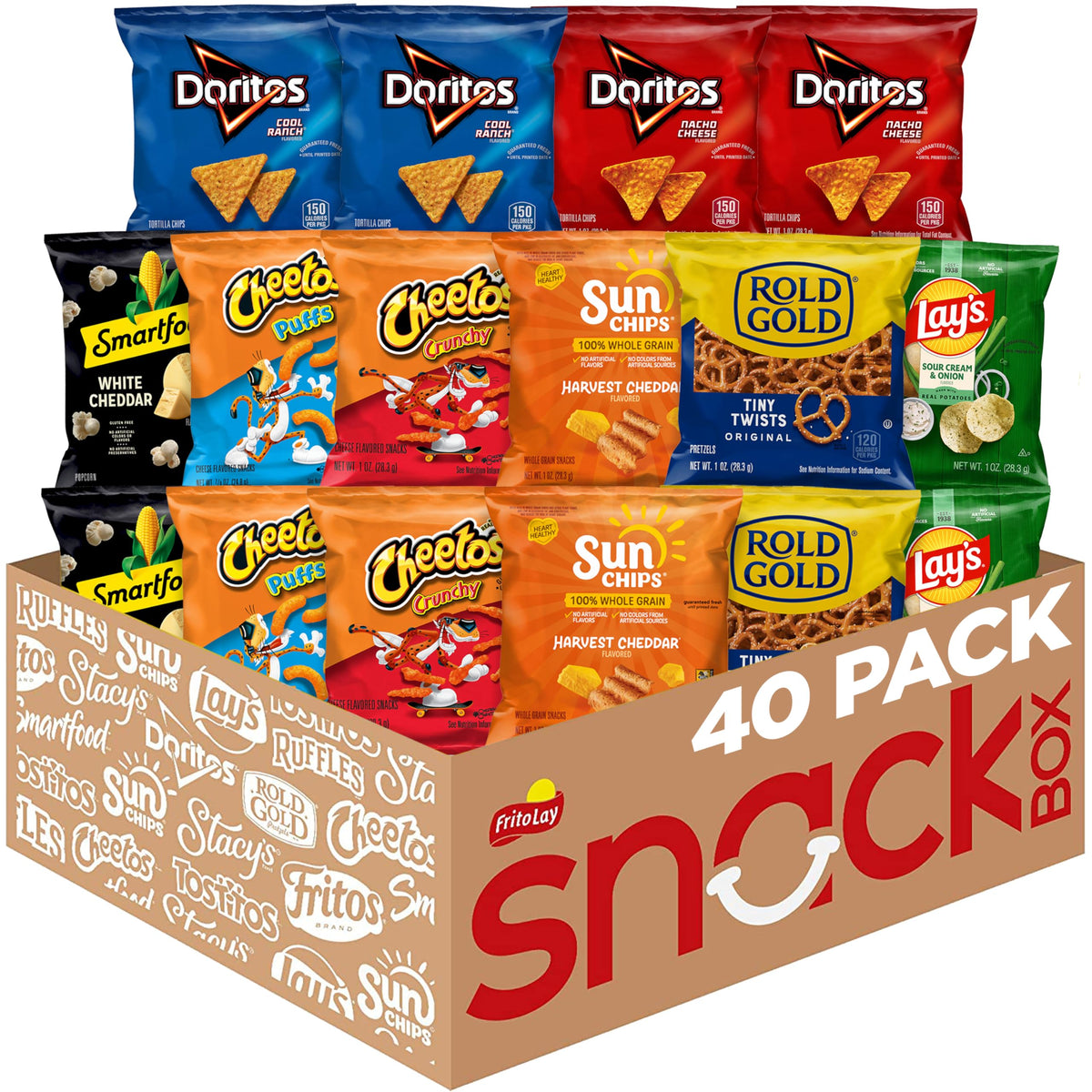 Frito-Lay Fun Times Mix Variety Pack – 40 Single-Serve Snacks, 2.37 lb