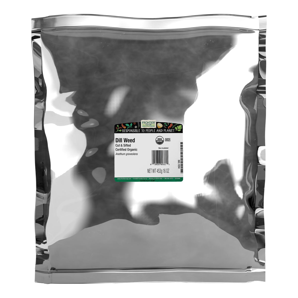 Frontier Co-op Dill Weed, Cut & Sifted — Organic, Kosher, 1 lb Bulk Bag