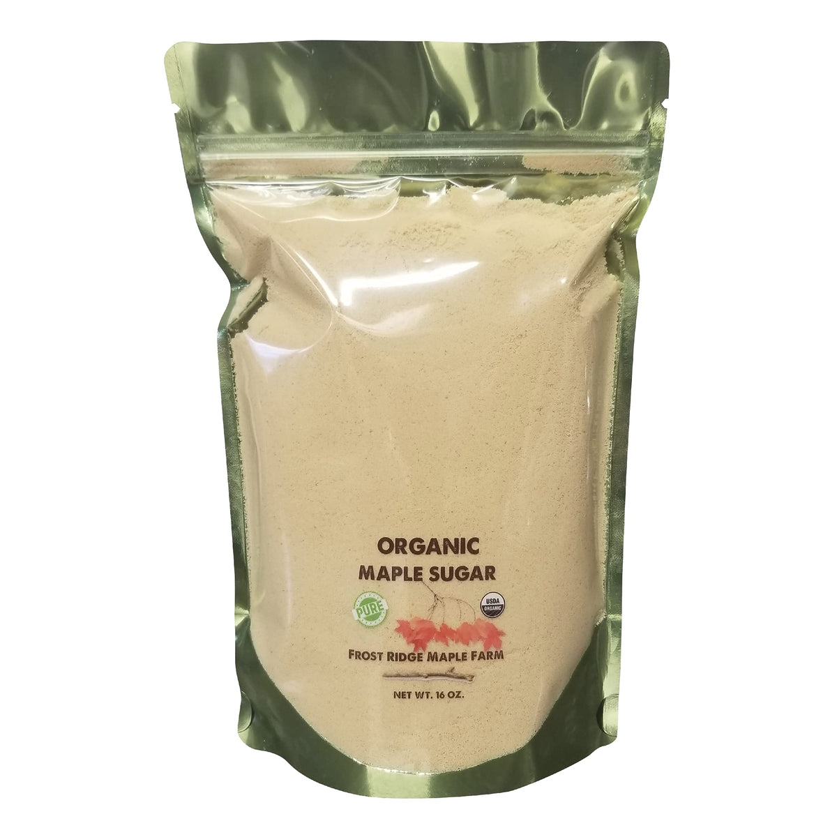 Frost Ridge Maple Farm Organic Maple Sugar – Powdered & Granulated, Grade A, 16 oz