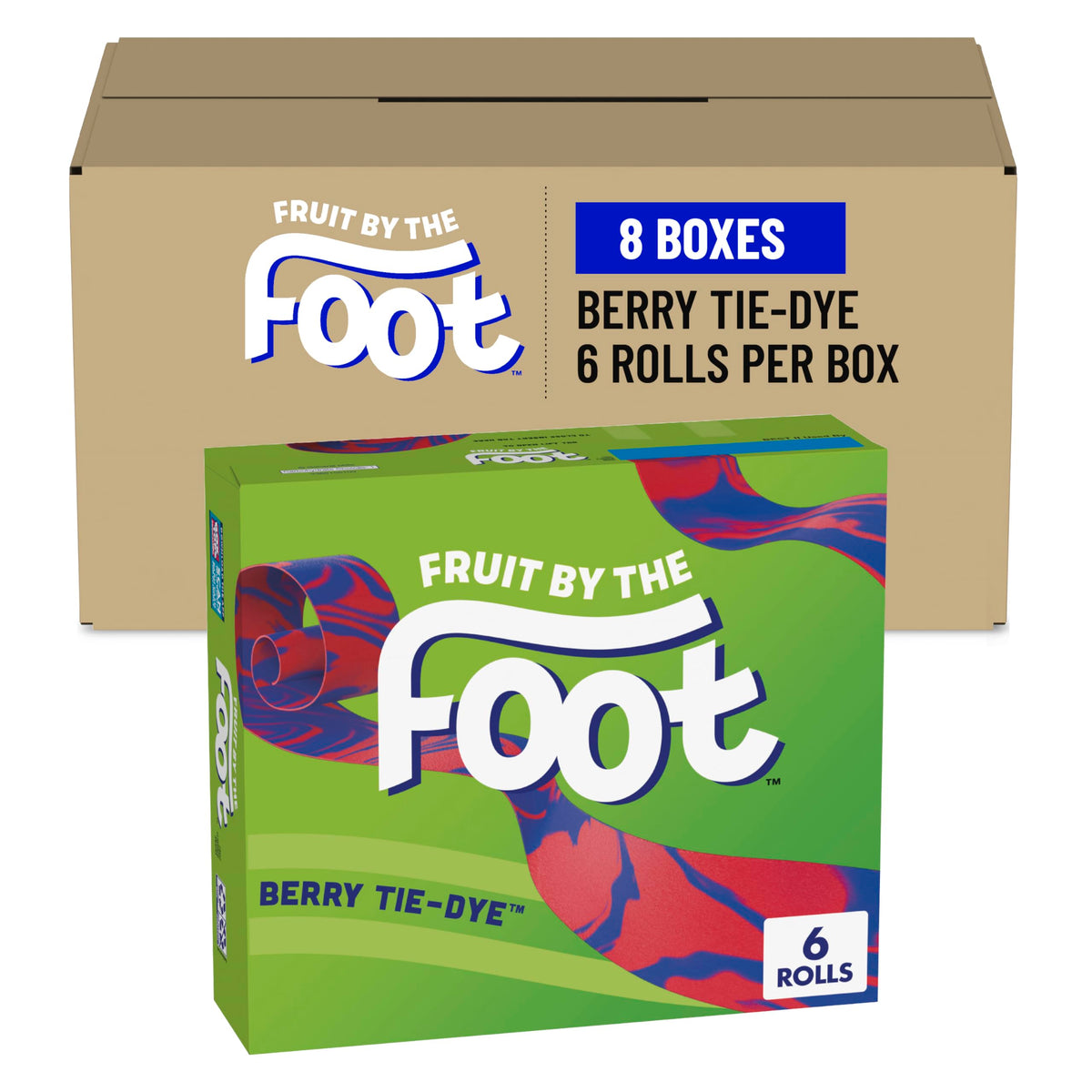 Fruit by the Foot Berry Tie-Dye Snacks – Gluten-Free, 4.5 oz, 6 ct (Pack of 8)