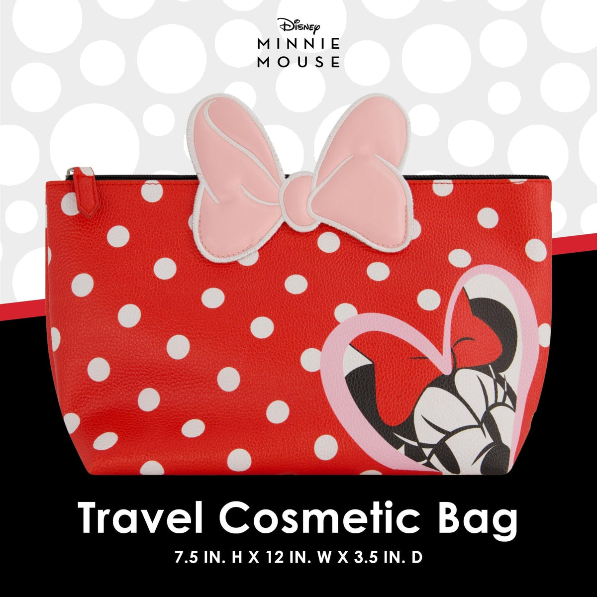 FUL Disney Minnie Mouse Women's Makeup Bag, Red
