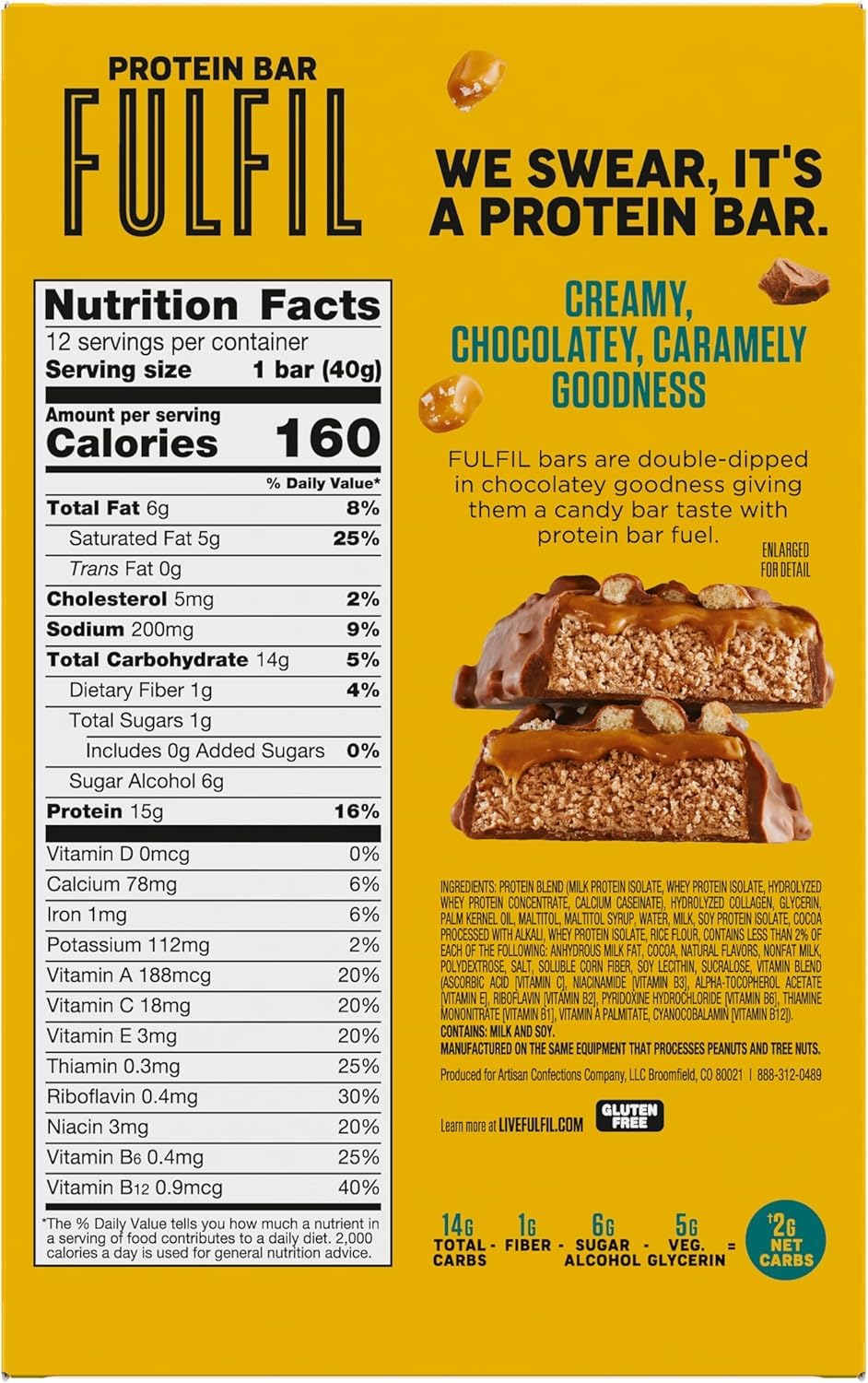 FULFIL Protein Snack Bars – Best Sellers Variety Pack (Gluten Free, 15g Protein, 12 Count)