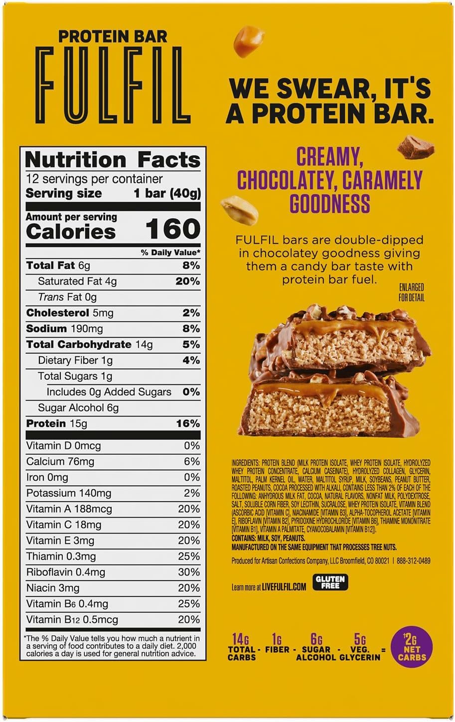 FULFIL Protein Snack Bars – Best Sellers Variety Pack (Gluten Free, 15g Protein, 12 Count)