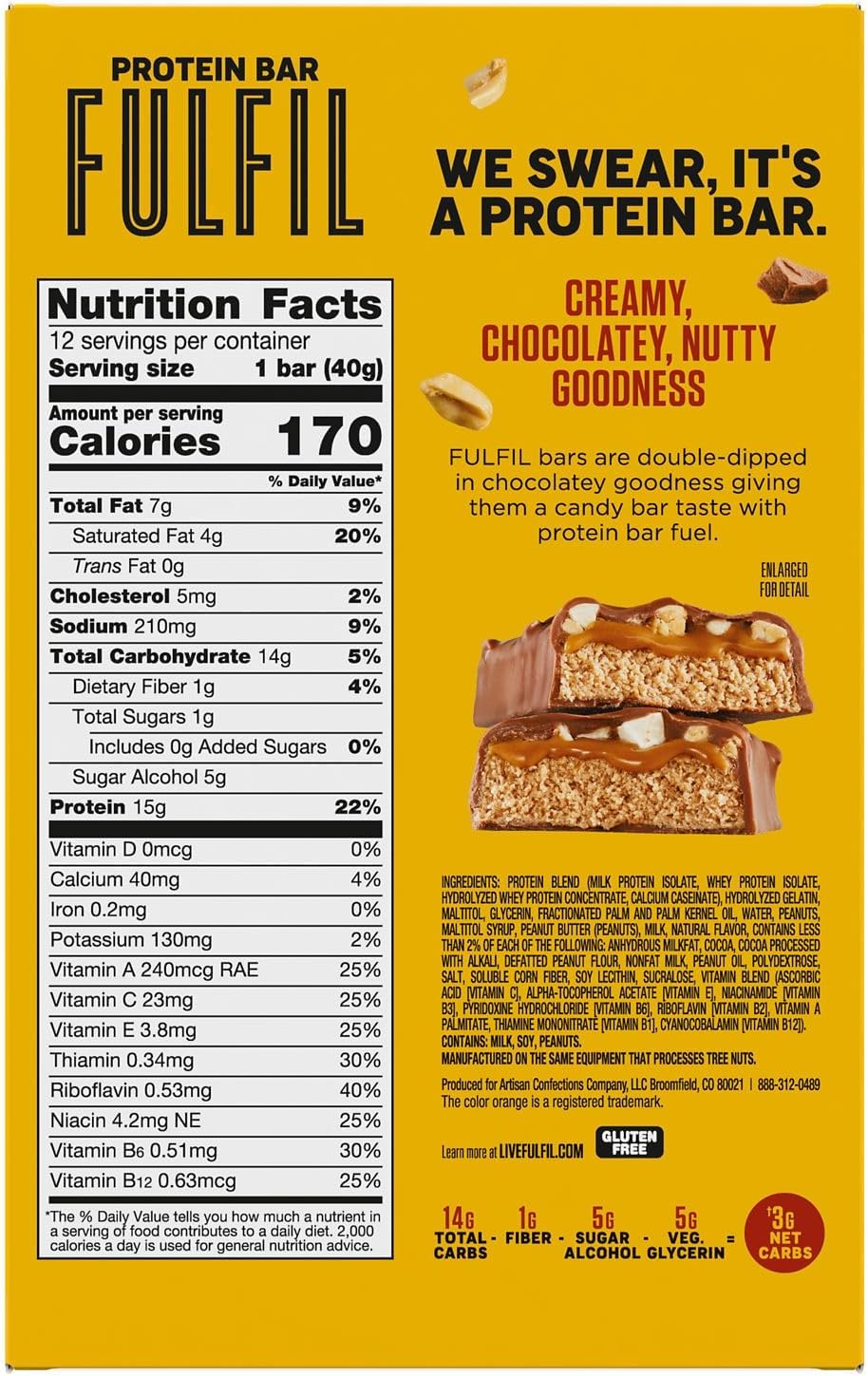 FULFIL Protein Snack Bars – Best Sellers Variety Pack (Gluten Free, 15g Protein, 12 Count)