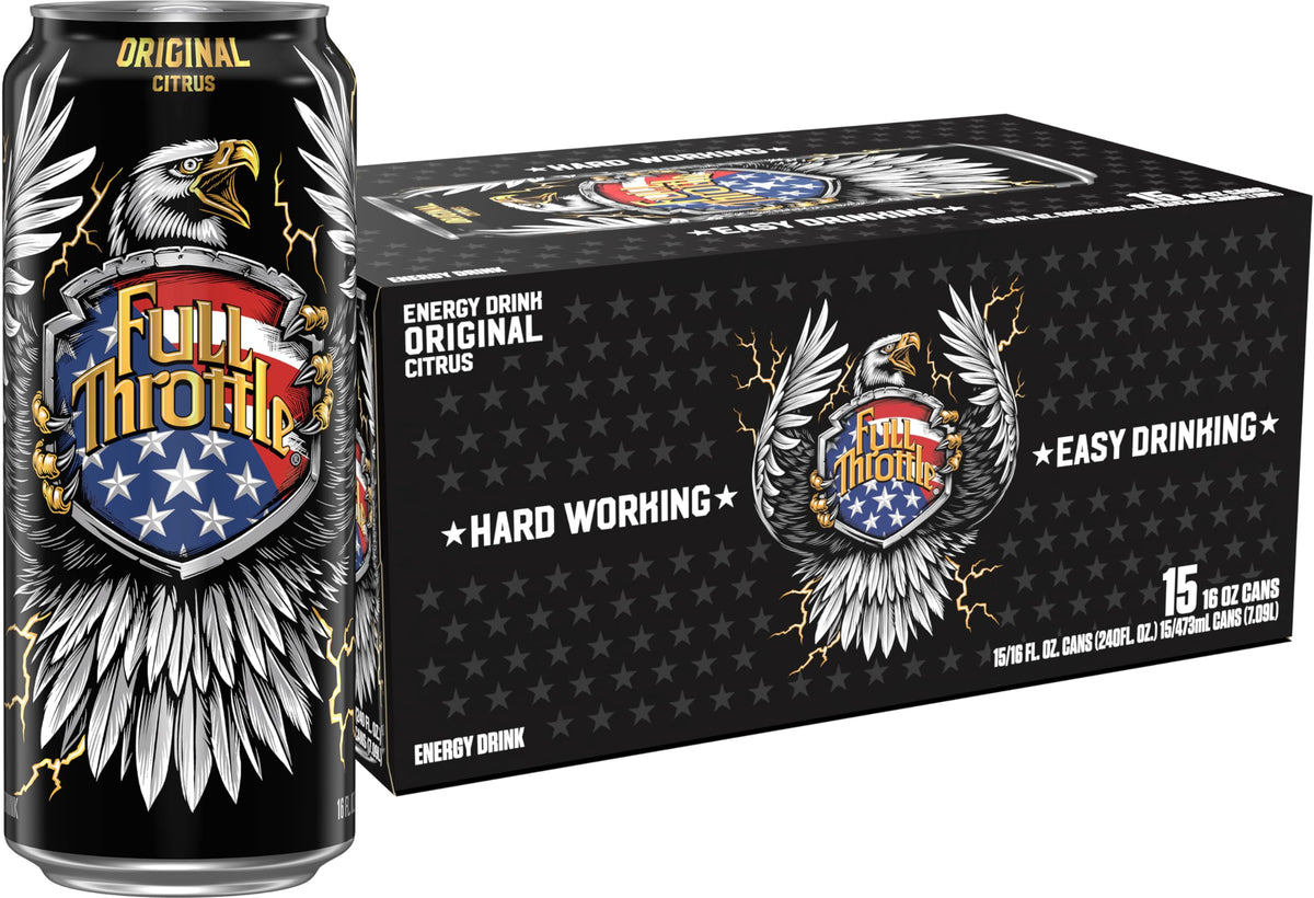 Full Throttle Citrus: 16 fl oz Hard-Working Energy Drink | Bold Citrus Flavor