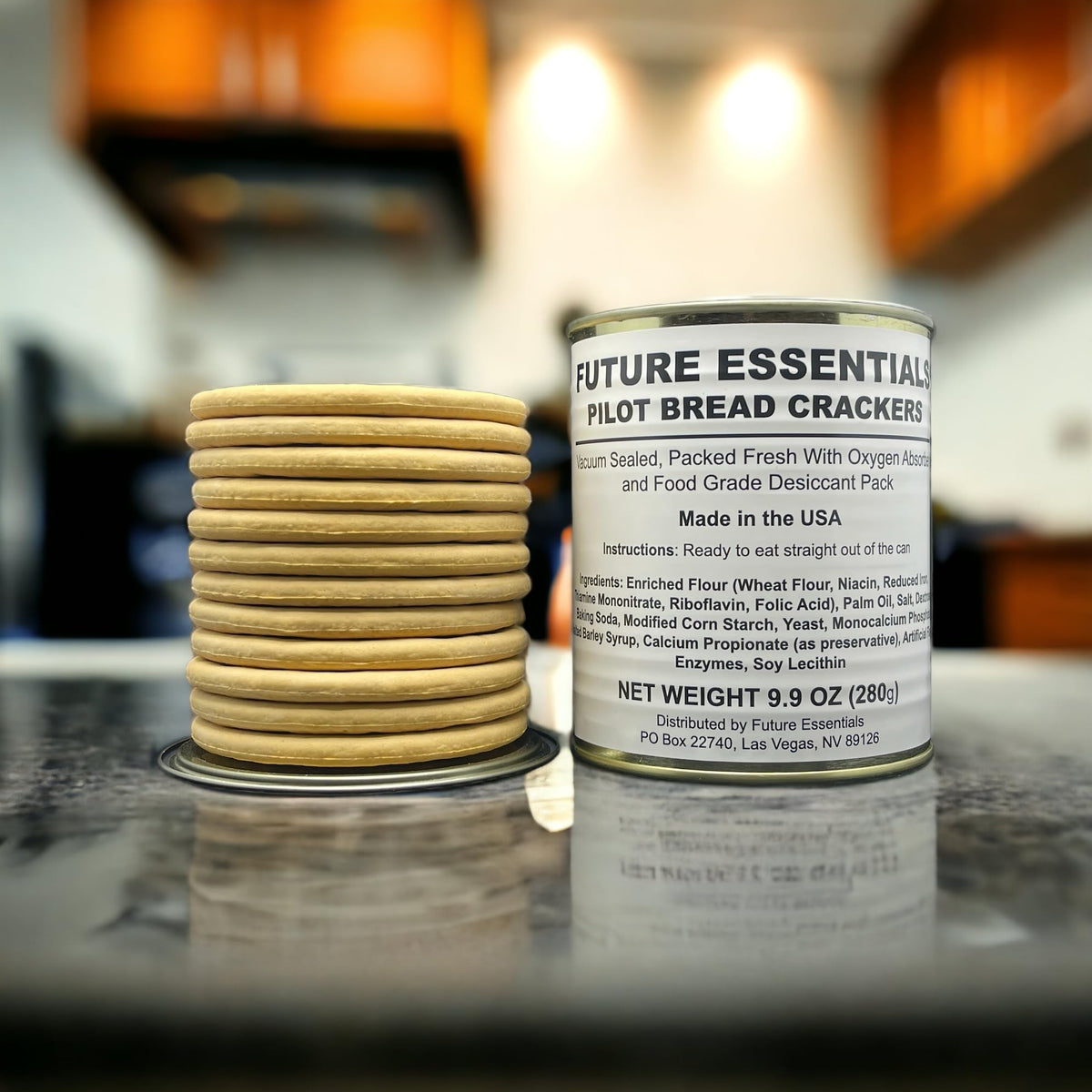 Future Essentials Pilot Bread Survival Crackers – Ready-to-Eat Hardtack, 30-Year Shelf Life, USA Made, #2.5 Can (12 per Can) Pack of 12