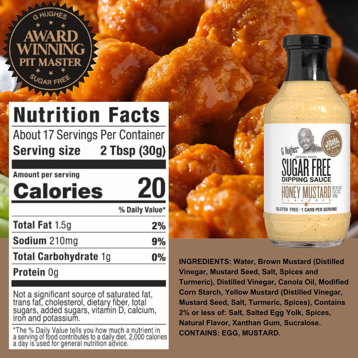 G Hughes Sugar Free BBQ Sauces 3-Pack: Hickory, Honey Mustard & Teriyaki