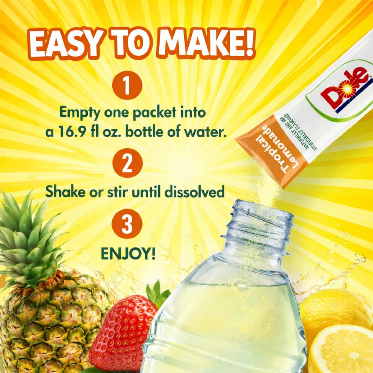 Galley Grove Dole Lemonade Sugar-Free Drink Mix Variety Pack — 60 On-The-Go Packets + Breath Mints