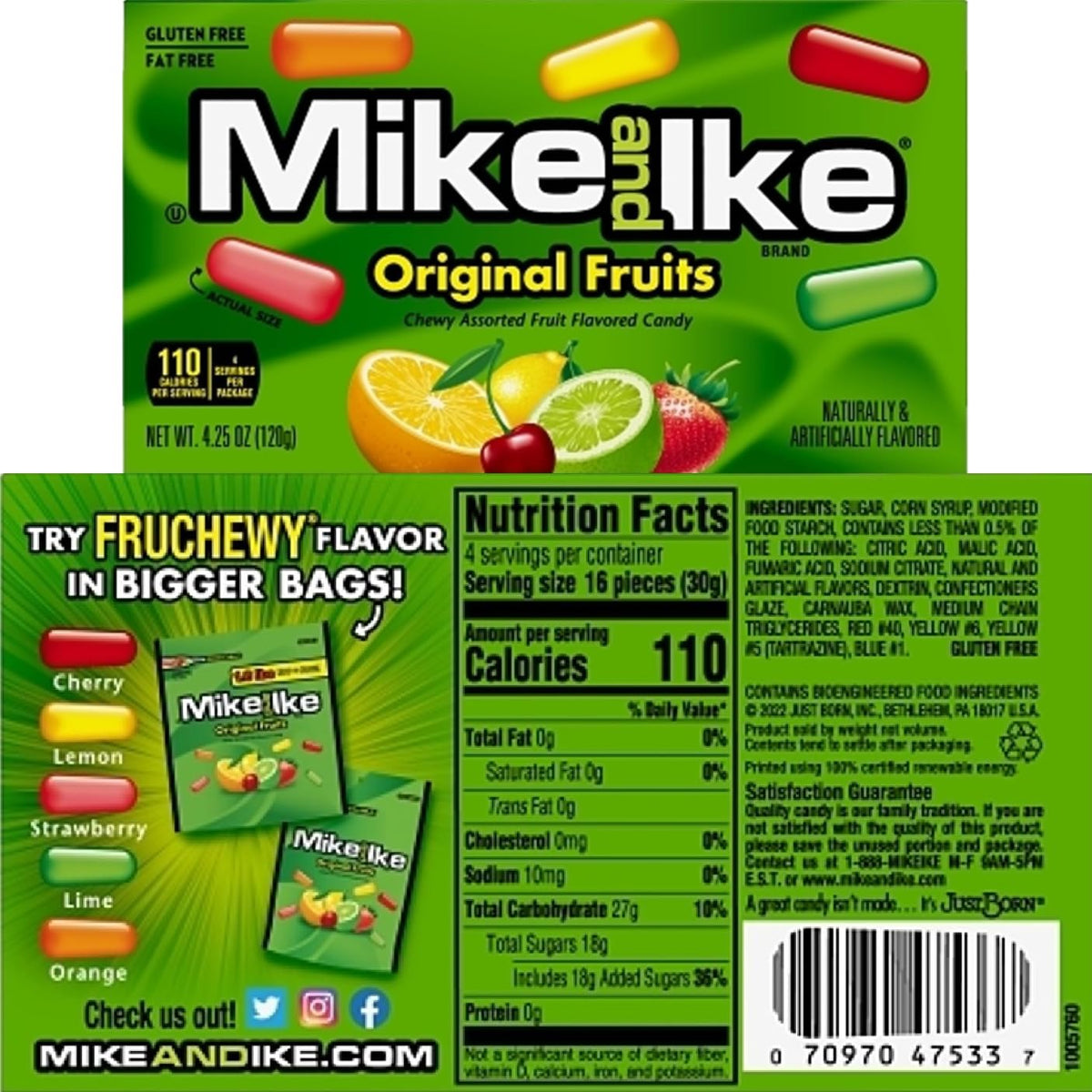 Galley Grove Mike Ike 4.25 oz Theater Box Variety Bulk (6-Pack) – Jolly Joe’s, Red Rageous, Berry Blast, Sour Watermelon, Original Fruit, Mega Mix + Sugar-Free Peppermint Mints