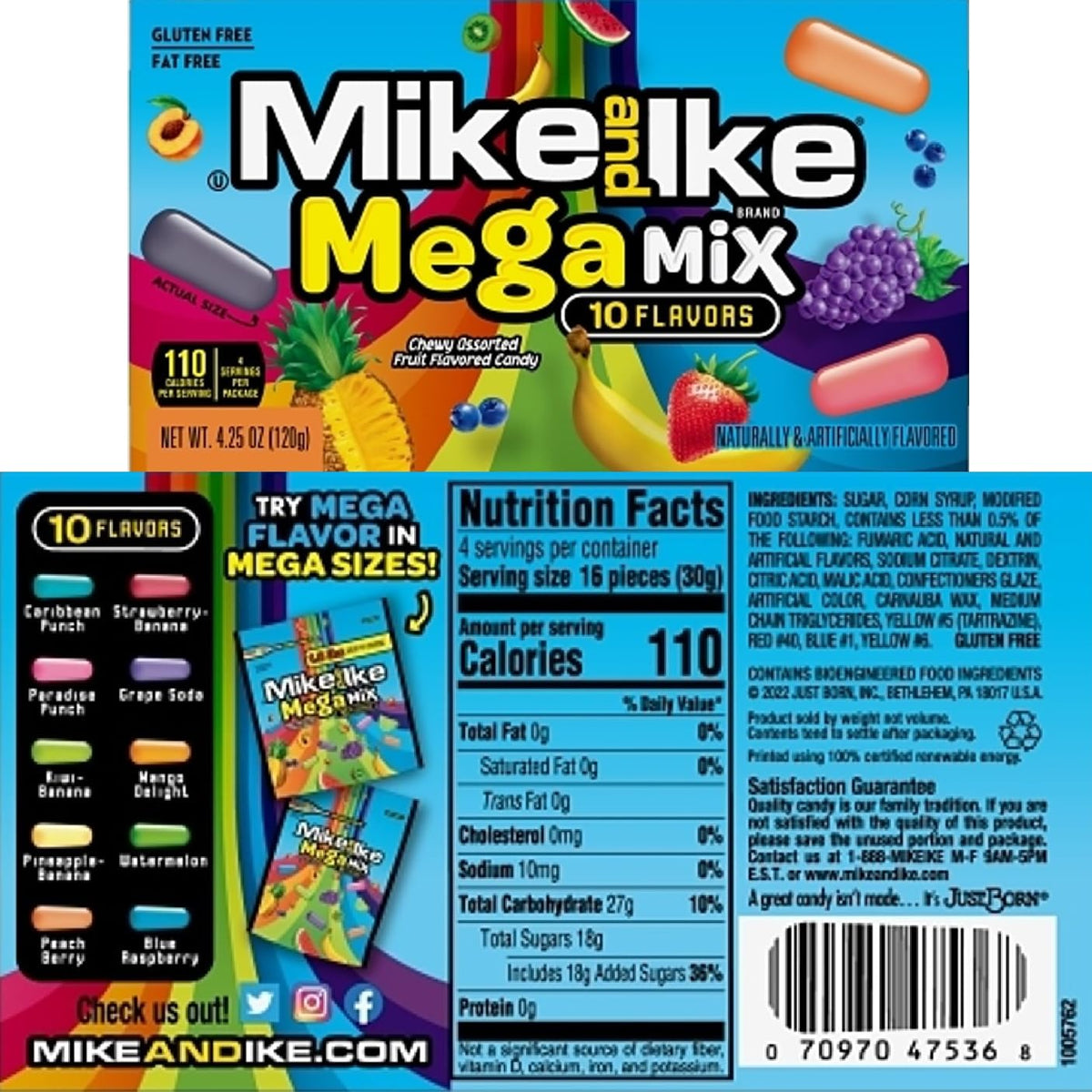 Galley Grove Mike Ike 4.25 oz Theater Box Variety Bulk (6-Pack) – Jolly Joe’s, Red Rageous, Berry Blast, Sour Watermelon, Original Fruit, Mega Mix + Sugar-Free Peppermint Mints