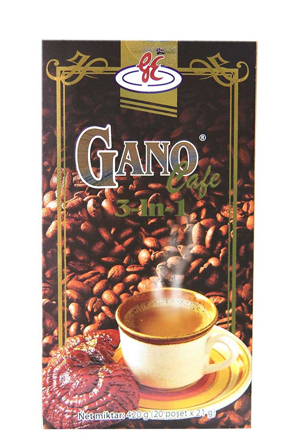 Ganocafe 3in1 Dark Roast Coffee — 3 Boxes, 60 Sachets | Organic Ganoderma | Gano Excel