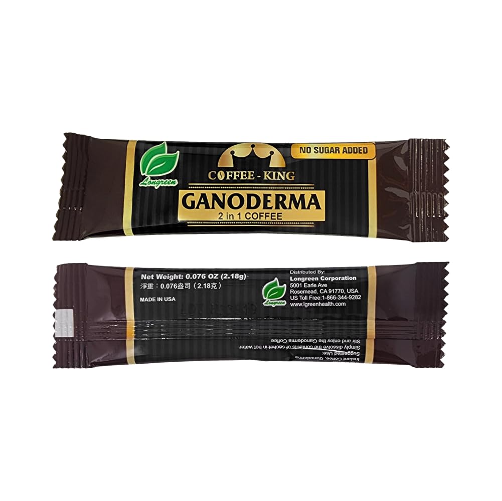 Ganoderma Reishi Coffee Mix – 2-in-1 Instant Mushroom Coffee, No Sugar Added, Pack of 4