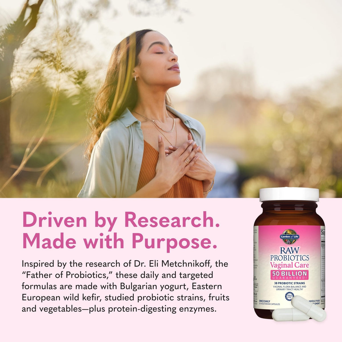 Garden of Life Raw Probiotics Vaginal Care, 50 Billion CFU, 1 Month Supply