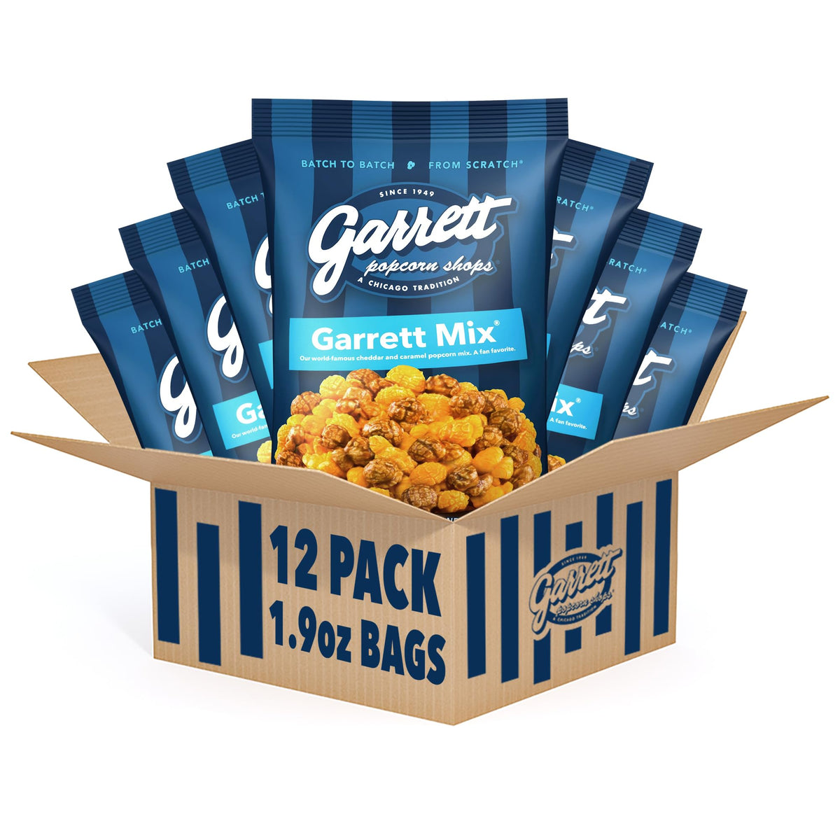 Garrett Popcorn Garrett Mix – Cheese & Caramel Gourmet Popcorn, Gluten Free, 1.9 oz Bags (Pack of 12)