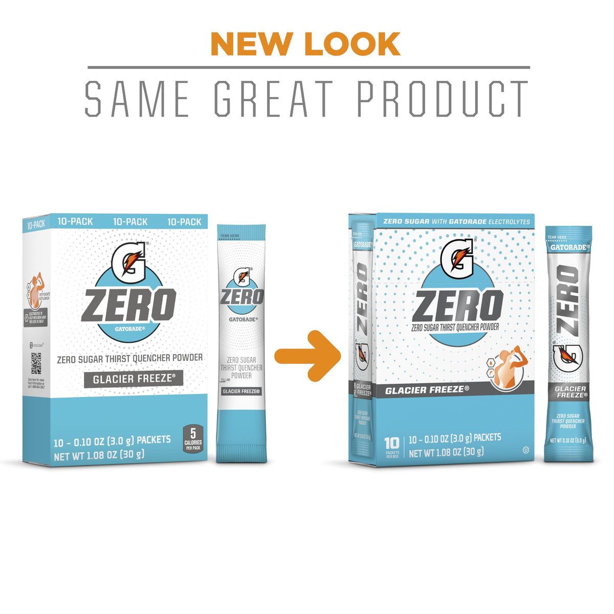 Gatorade G Zero Powder Glacier Cherry Variety Pack – 0.10oz Packets, 50 Sticks (Pack of 5)
